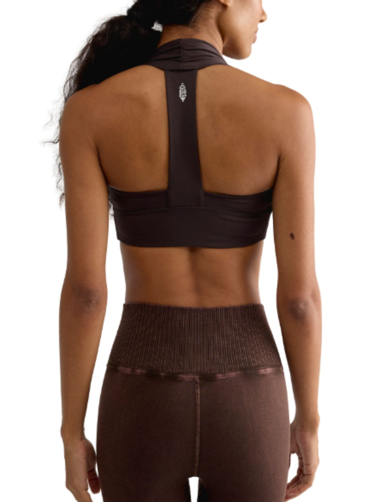 Free People Don't Let Go Halter Sports Bra in Chocolate