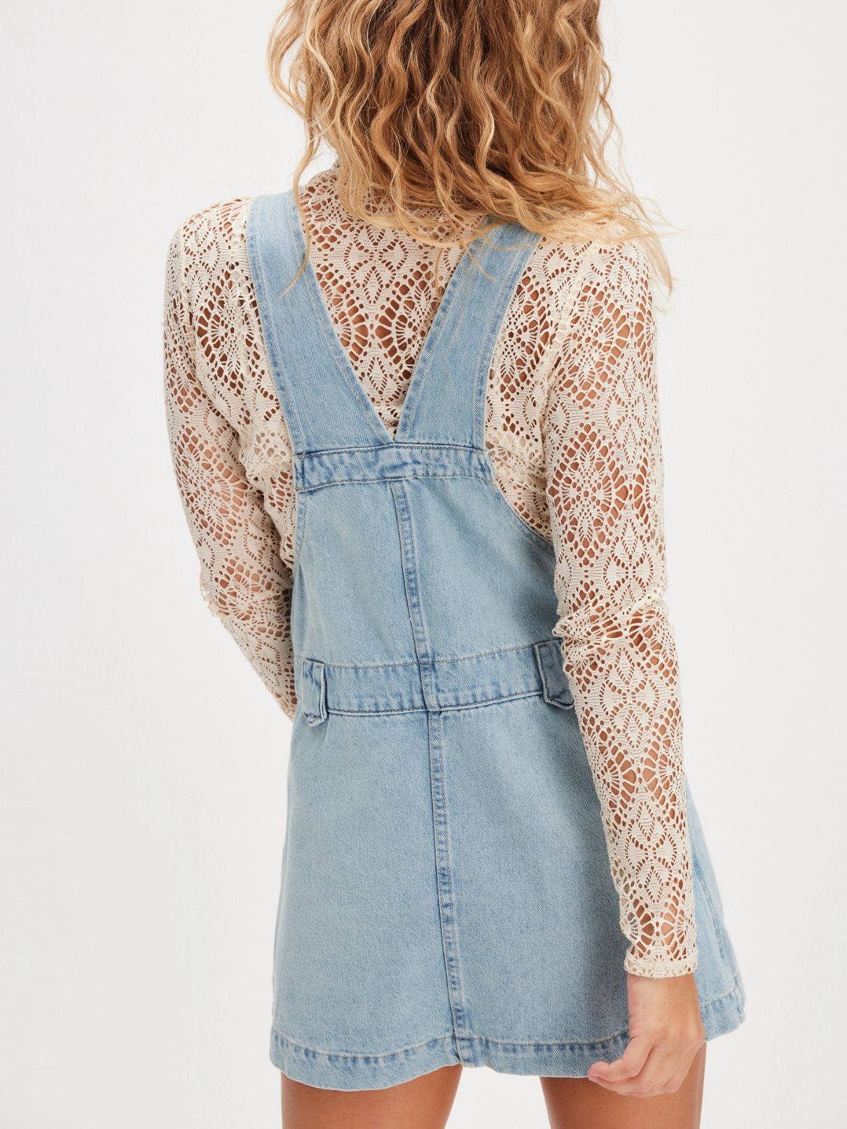 Free People Edie Denim Skirtall in Apple Blues