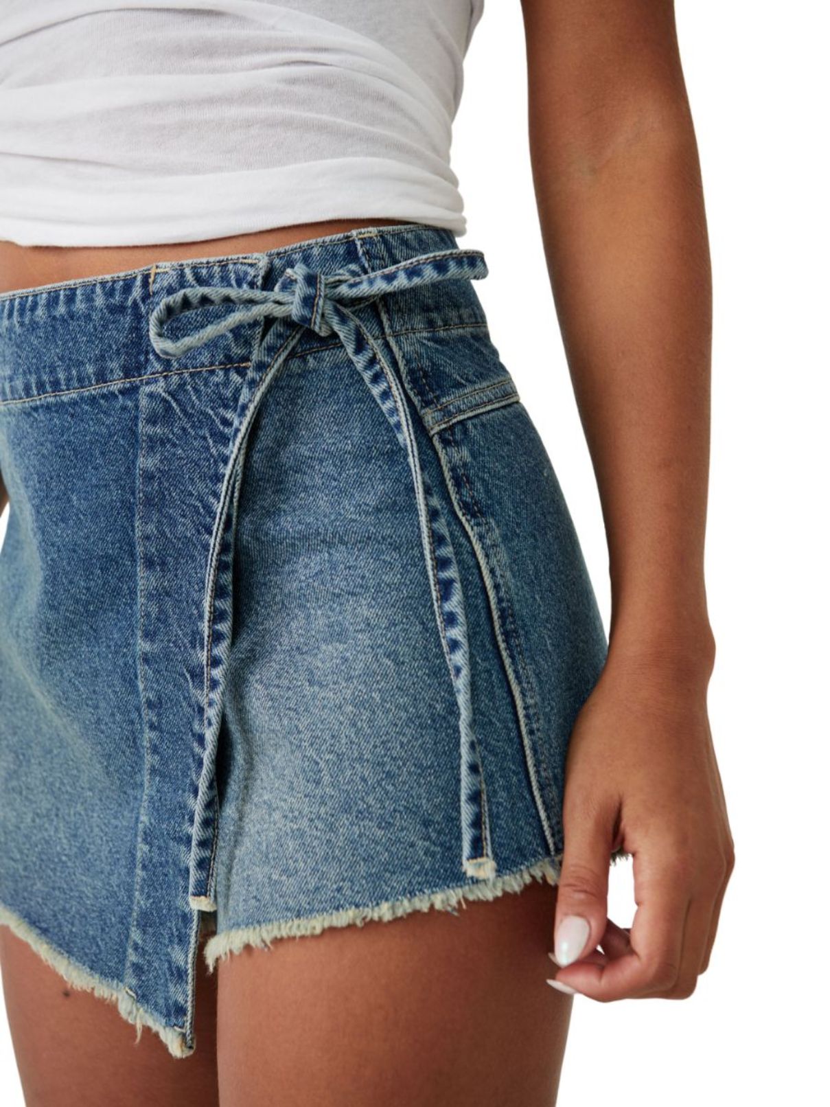 Free People Emmy Denim Skort in Misty Blue