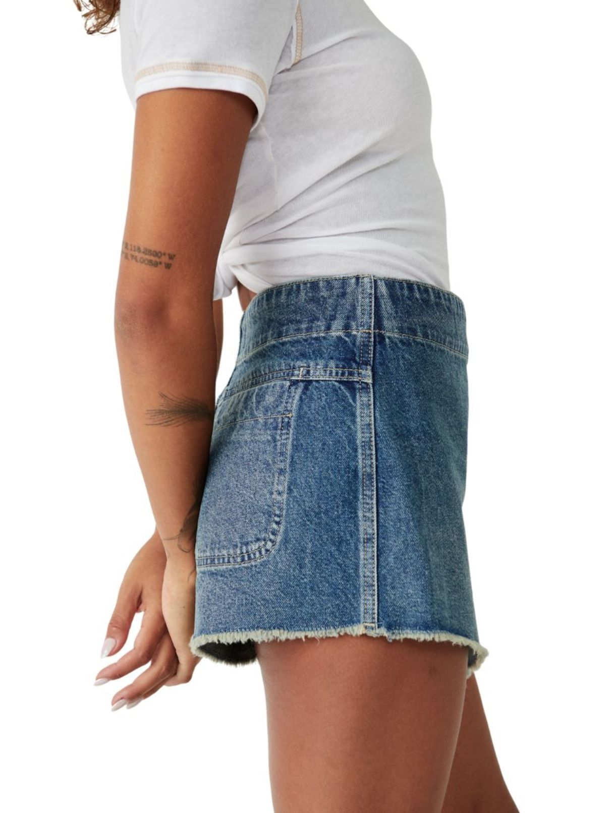 Free People Emmy Denim Skort in Misty Blue