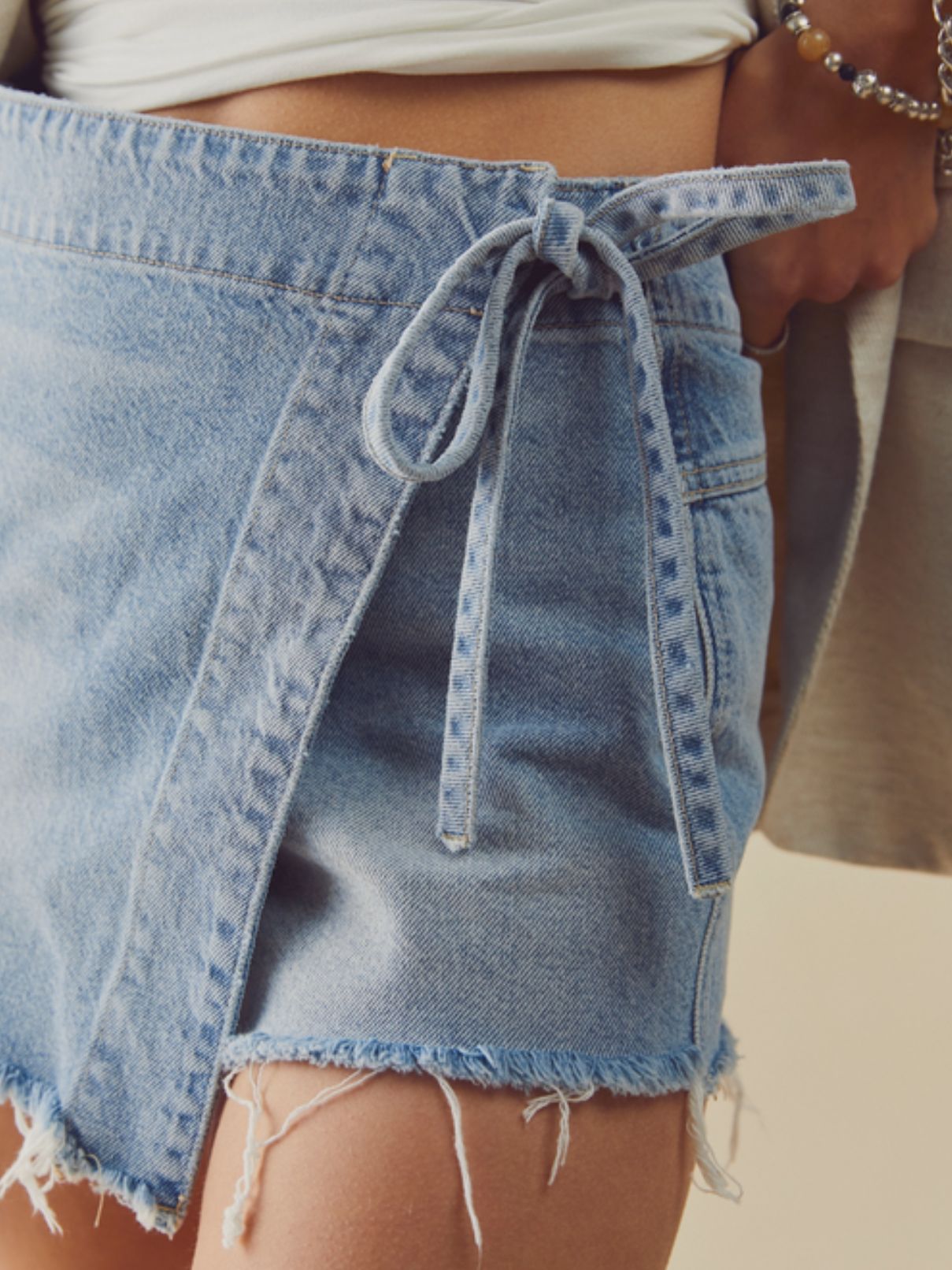 Free People Emmy Skort in Lt Blue