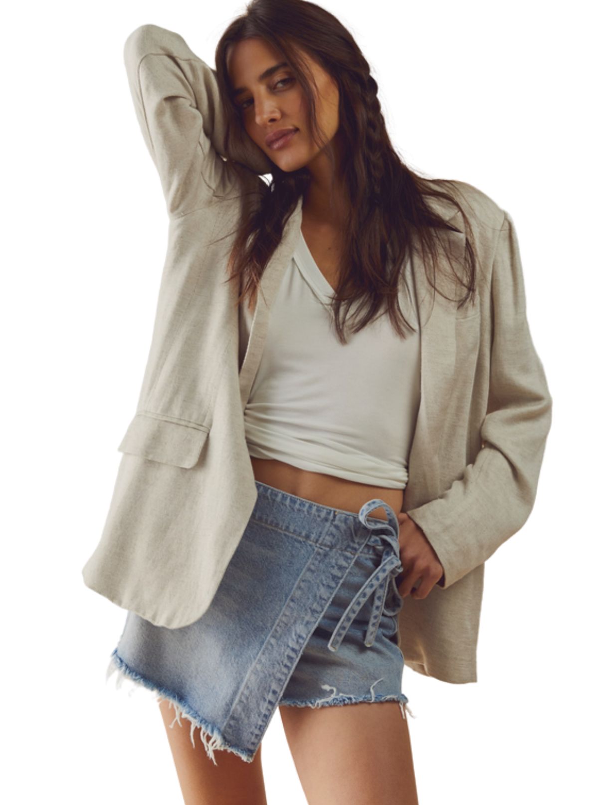 Free People Emmy Skort in Lt Blue