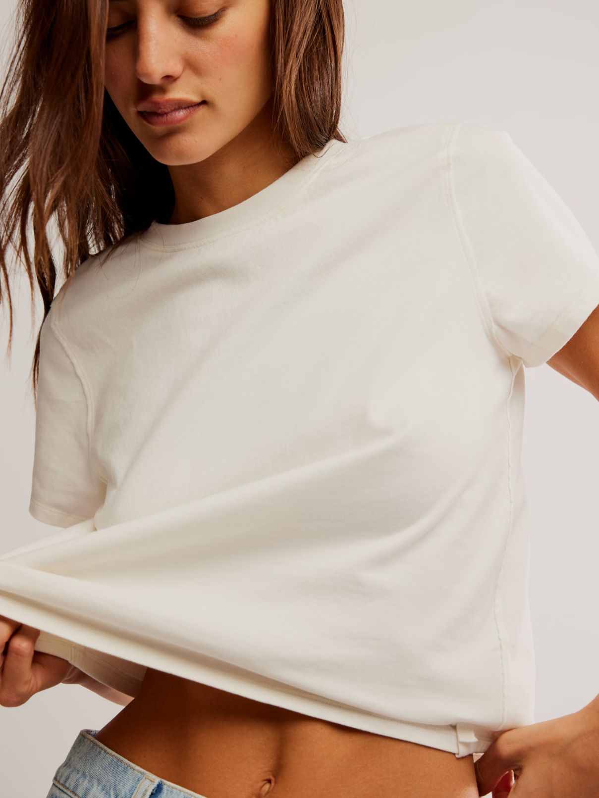 Free People Everyday Tee in Ivory