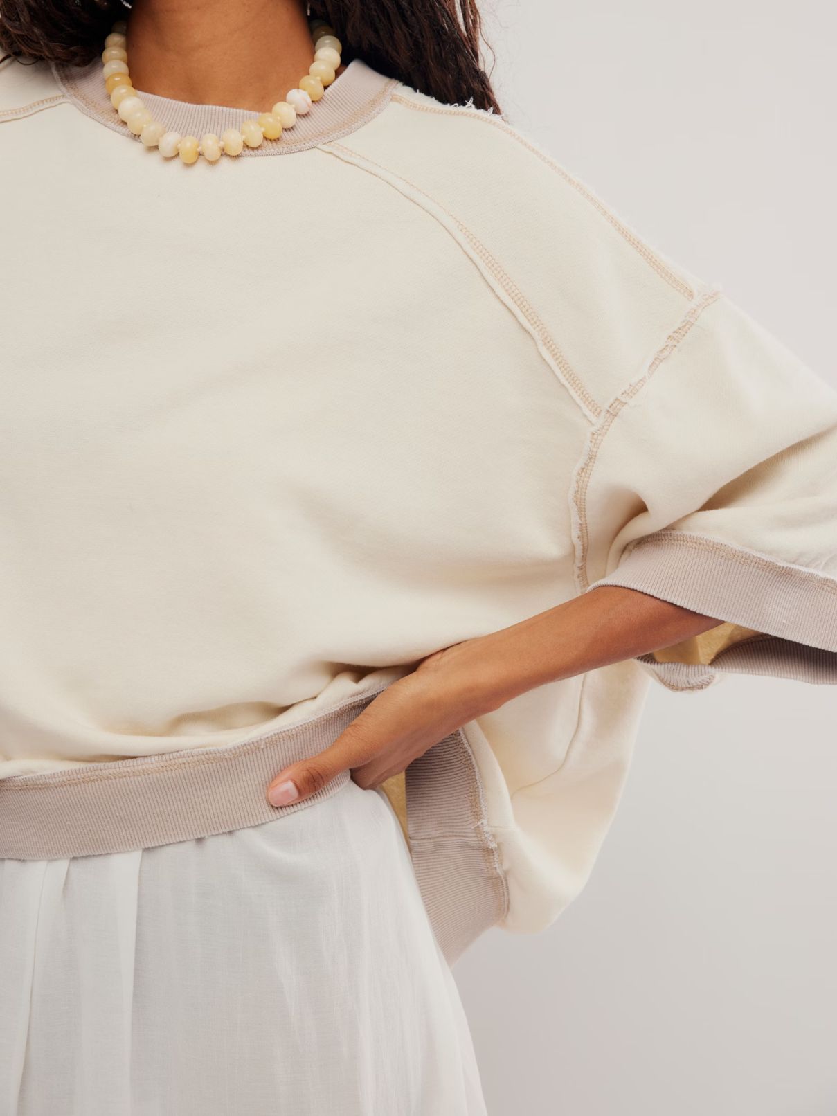 Free People Everything Pullover in Nilla Cream