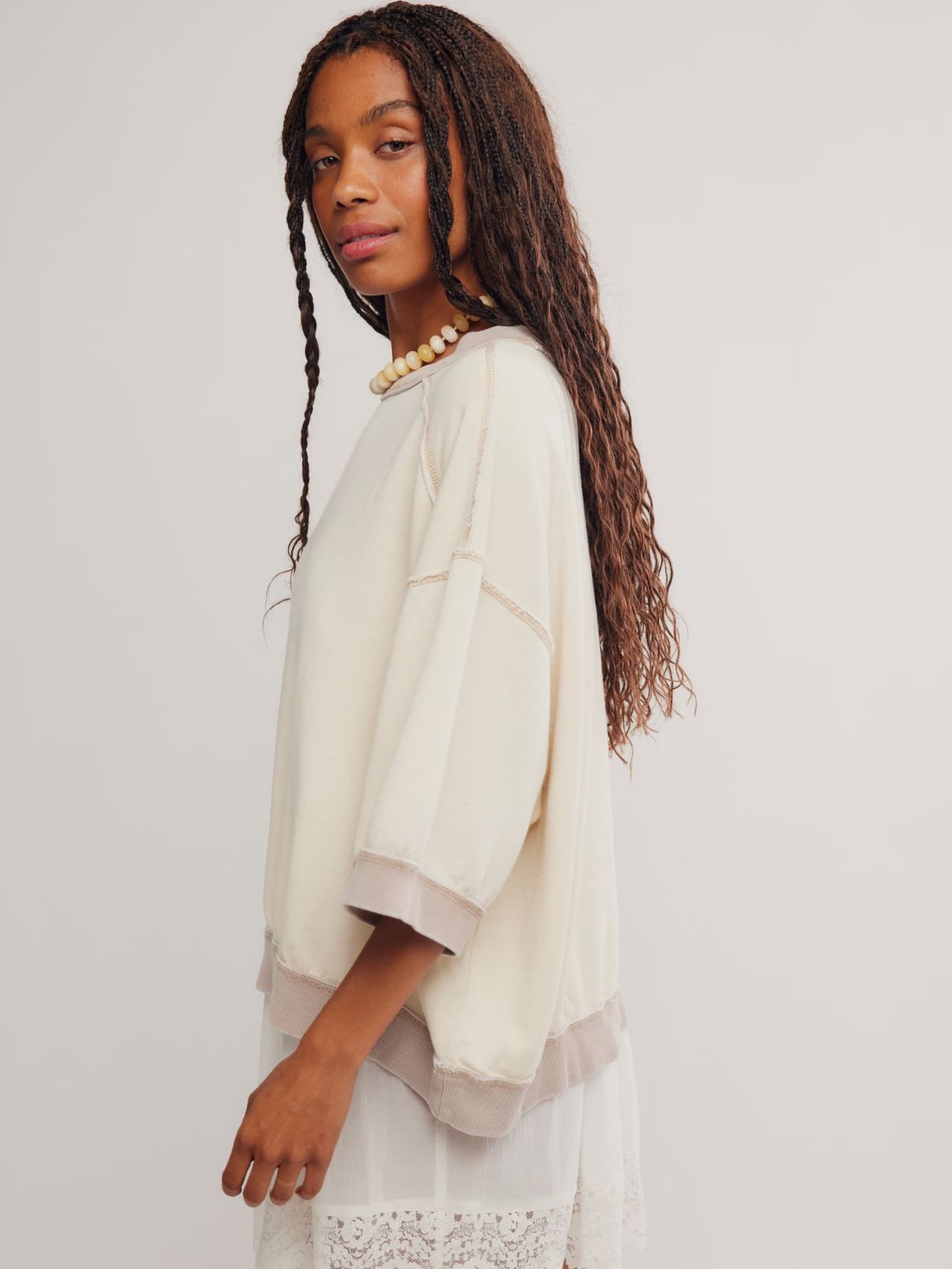 Free People Everything Pullover in Nilla Cream