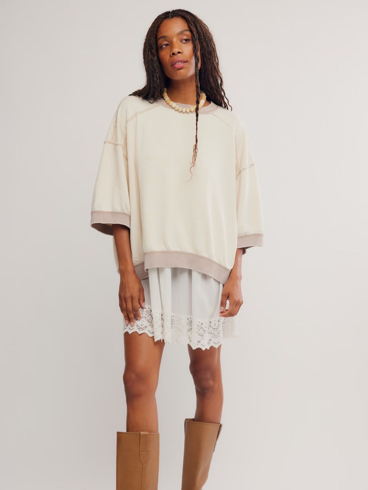 Free People Everything Pullover in Nilla Cream