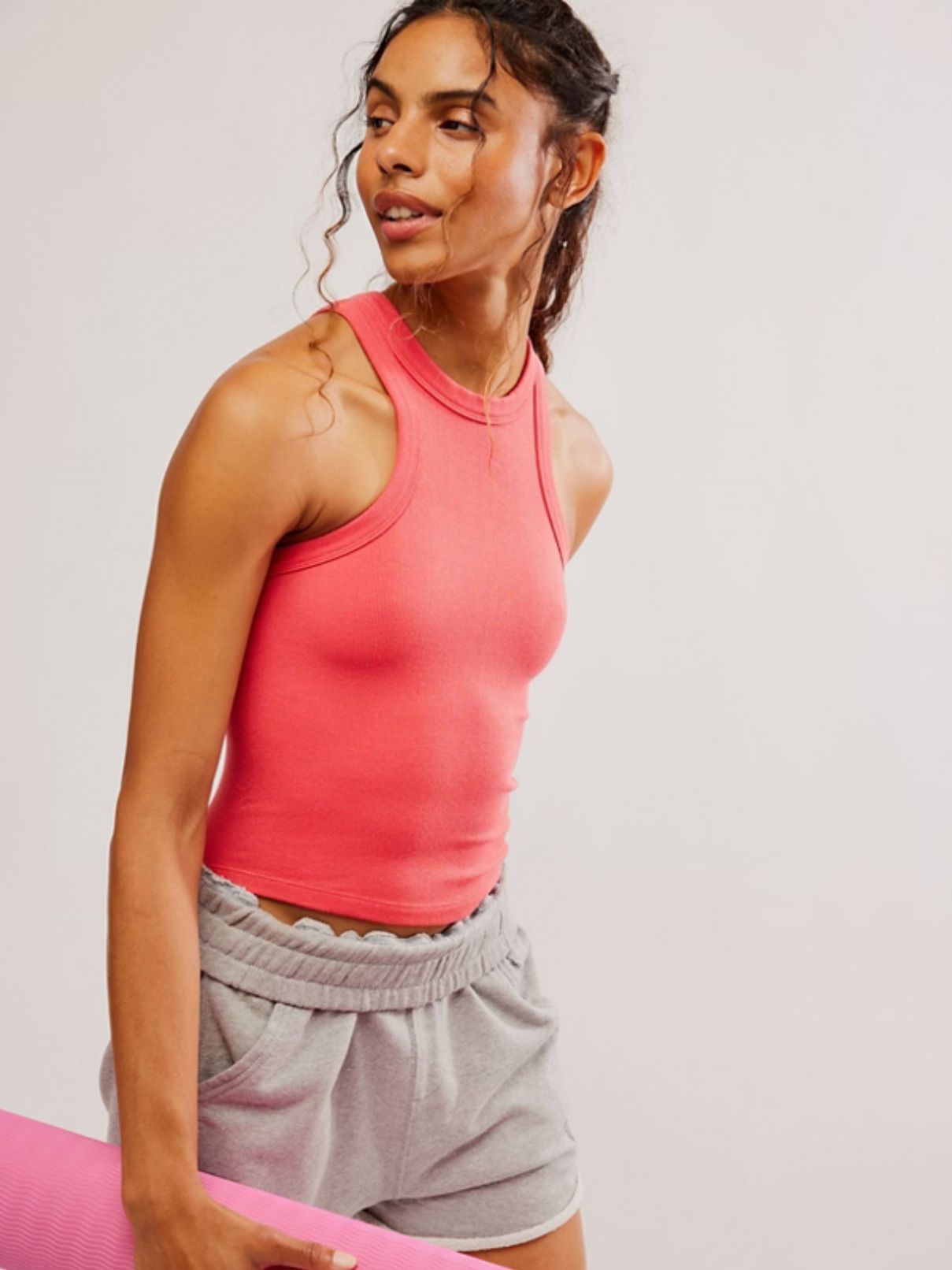 Free People Go To Hi Neck Cami in Electric Sunset