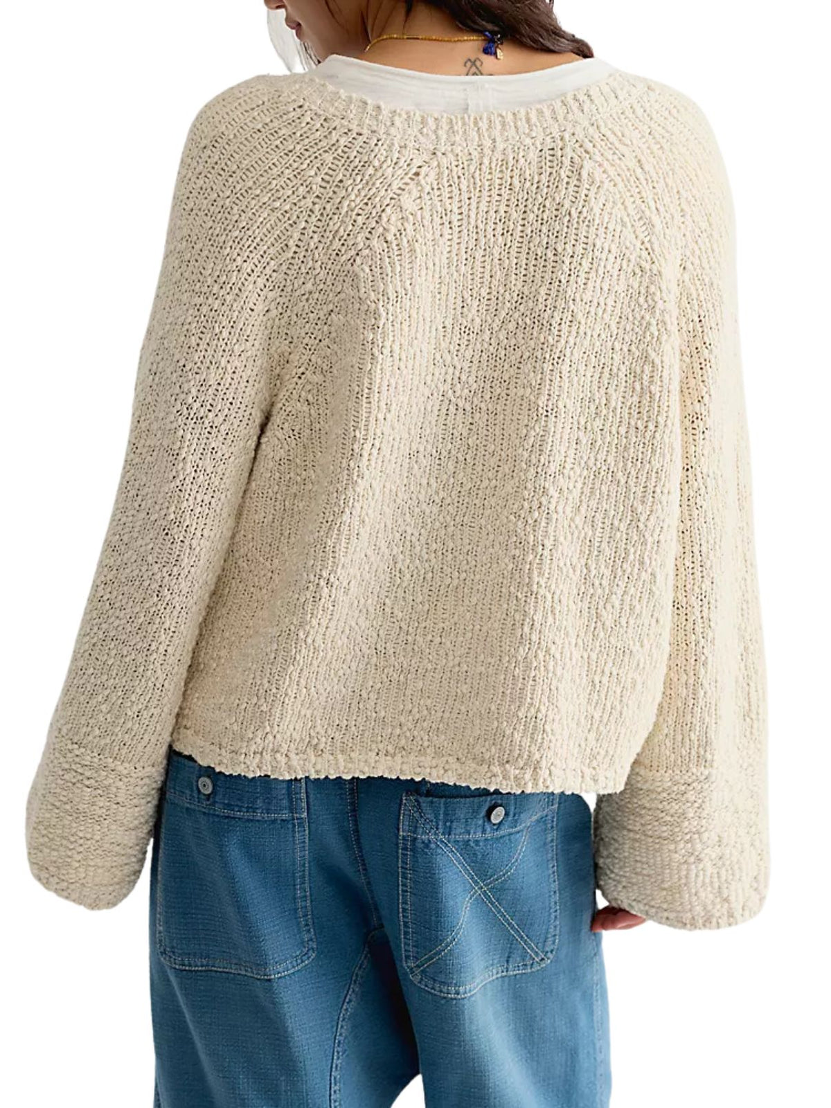 Free People Heartland Cotton Pullover in Tofu