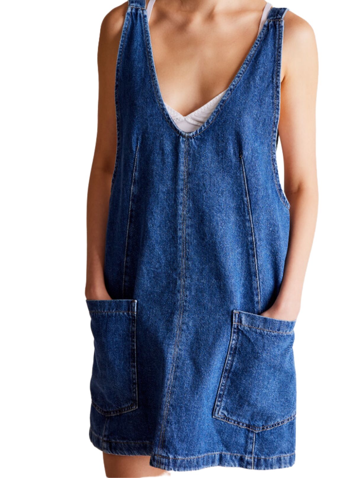 Free People High Roller Skirtall in Saphire Blue
