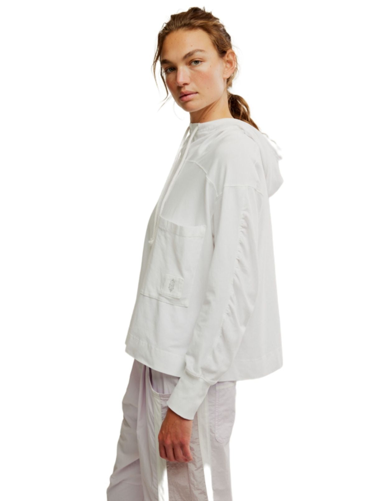 Free People Hot Shot Hoodie in White