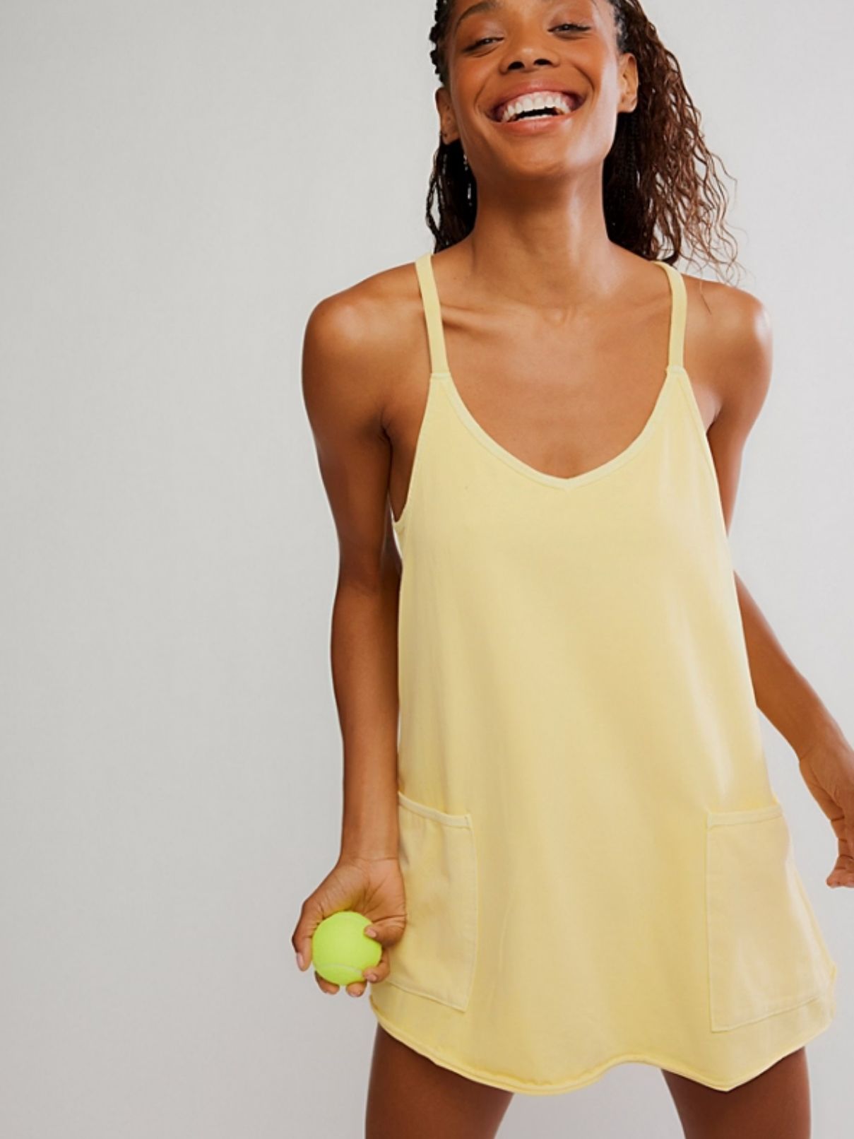 Free People Hot Shot Mini Dress in Sunny Yellow