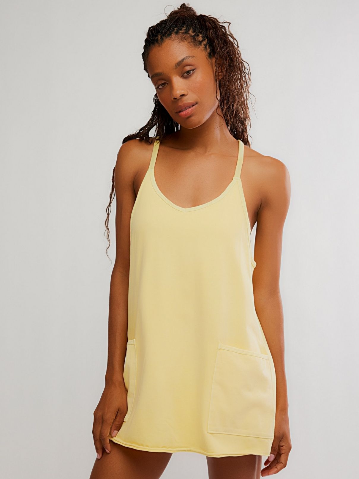 Free People Hot Shot Mini Dress in Sunny Yellow