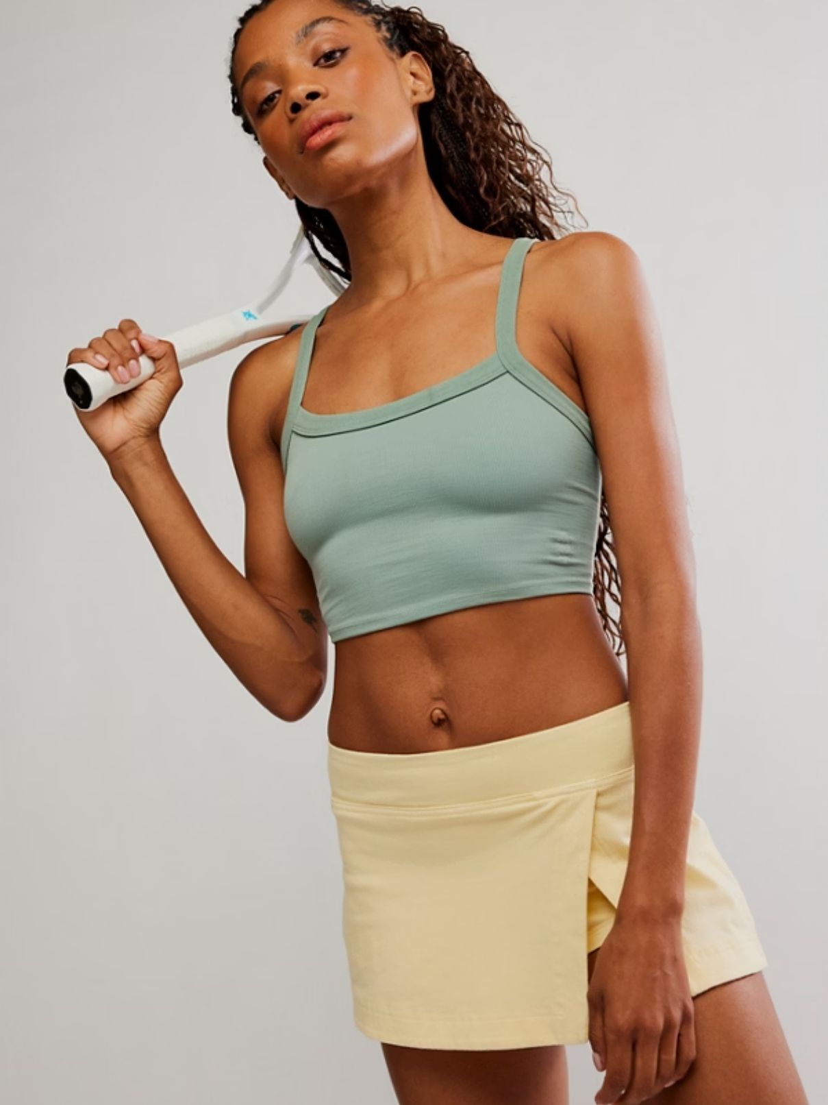 Free People Hot Shot Mini Skort in Sunny Yellow