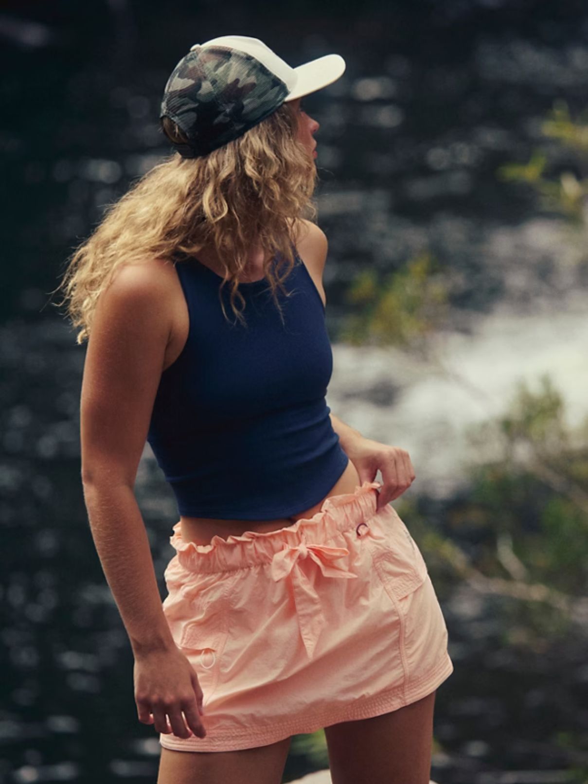 Free People In The Wild Skort in Pastel Peach