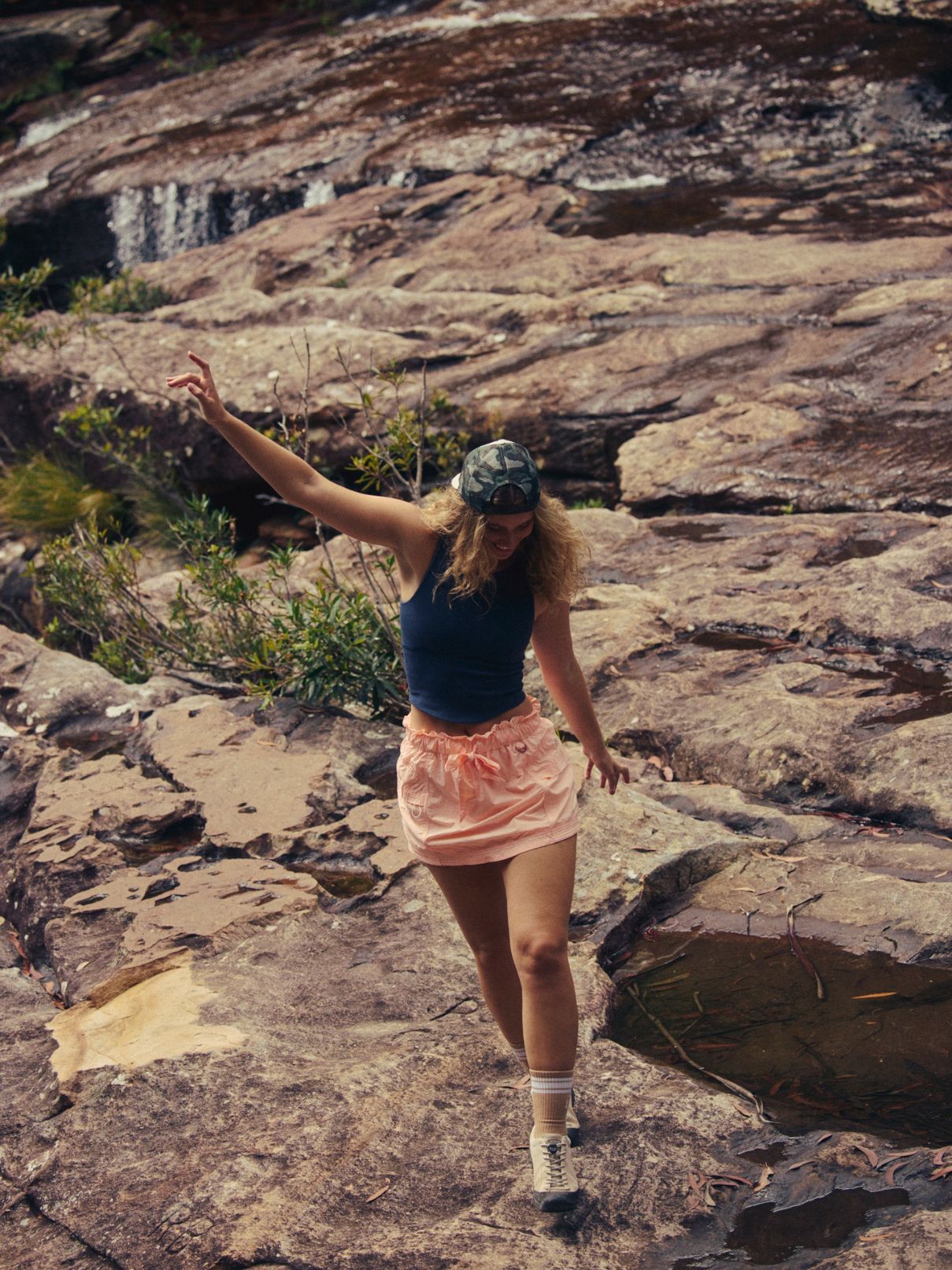 Free People In The Wild Skort in Pastel Peach