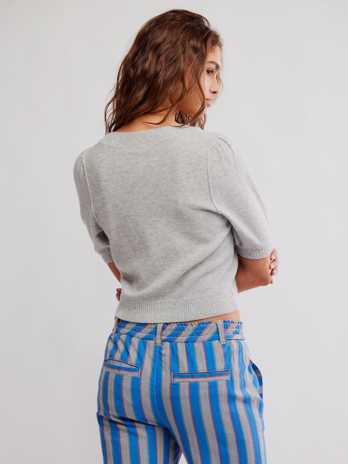 Free People Isla Solid Cardi in Mineral Grey