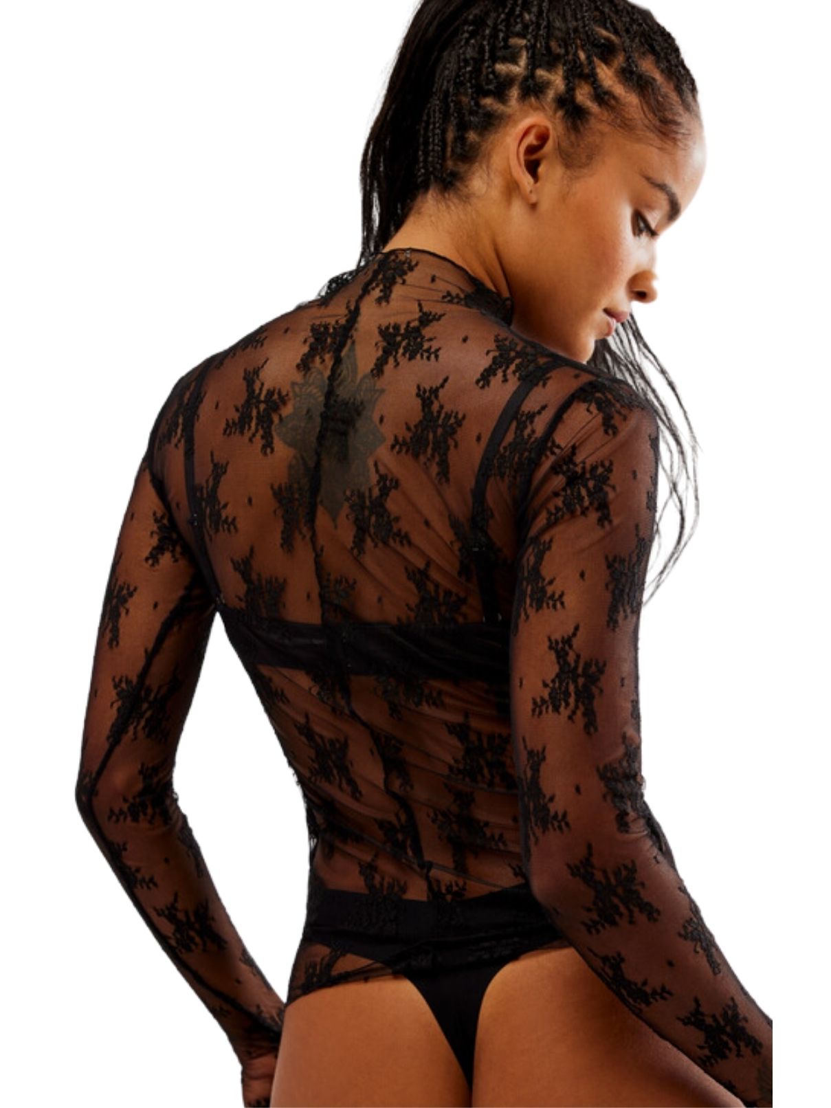 Free People Lady Lux Layering Top in Black