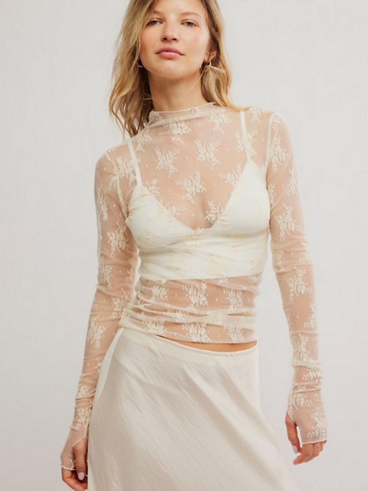 Free People Lady Lux Layering Top in Evening Creme