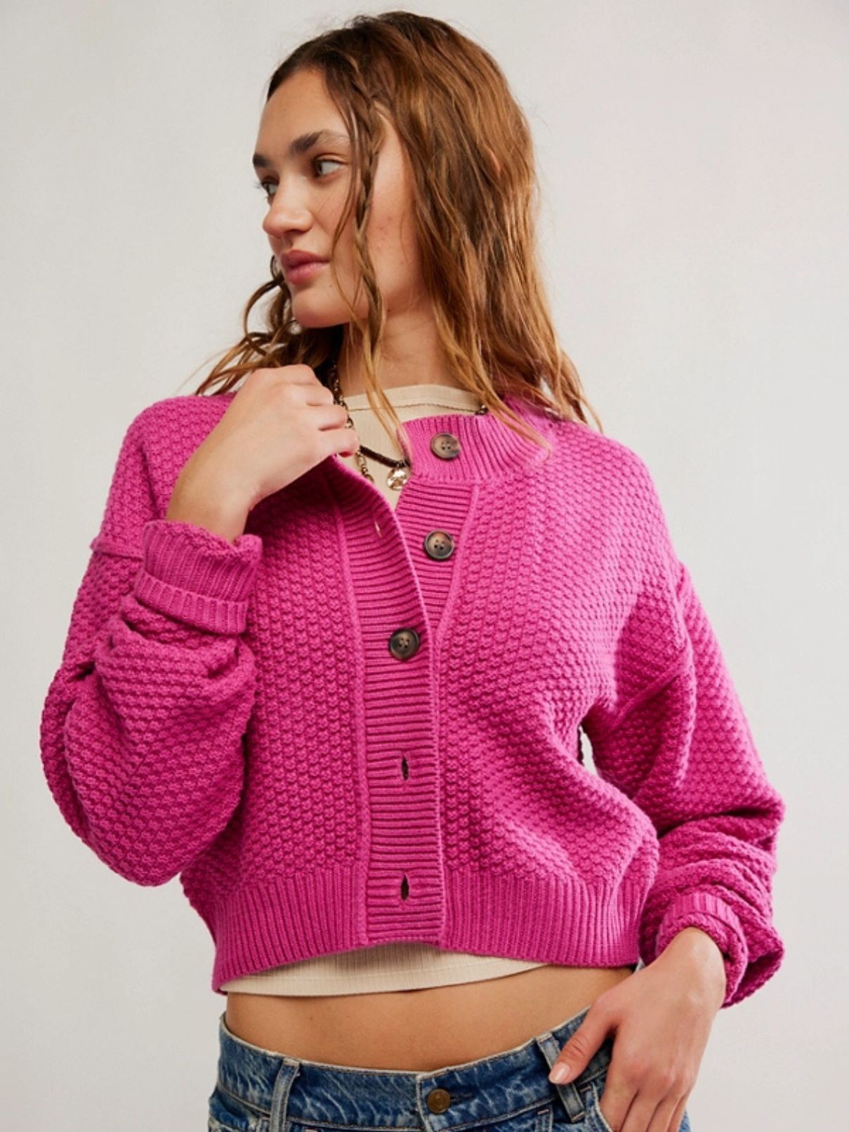 Free People Lila Cardi in Plumdrop