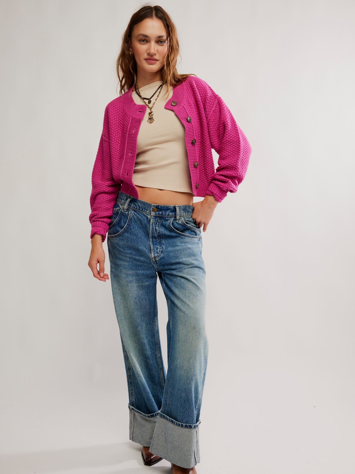 Free People Lila Cardi in Plumdrop