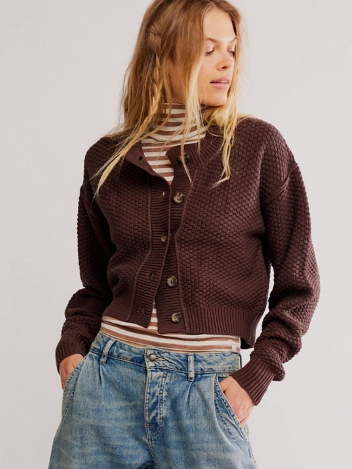 Free People Lila Cardi in Potting Soil