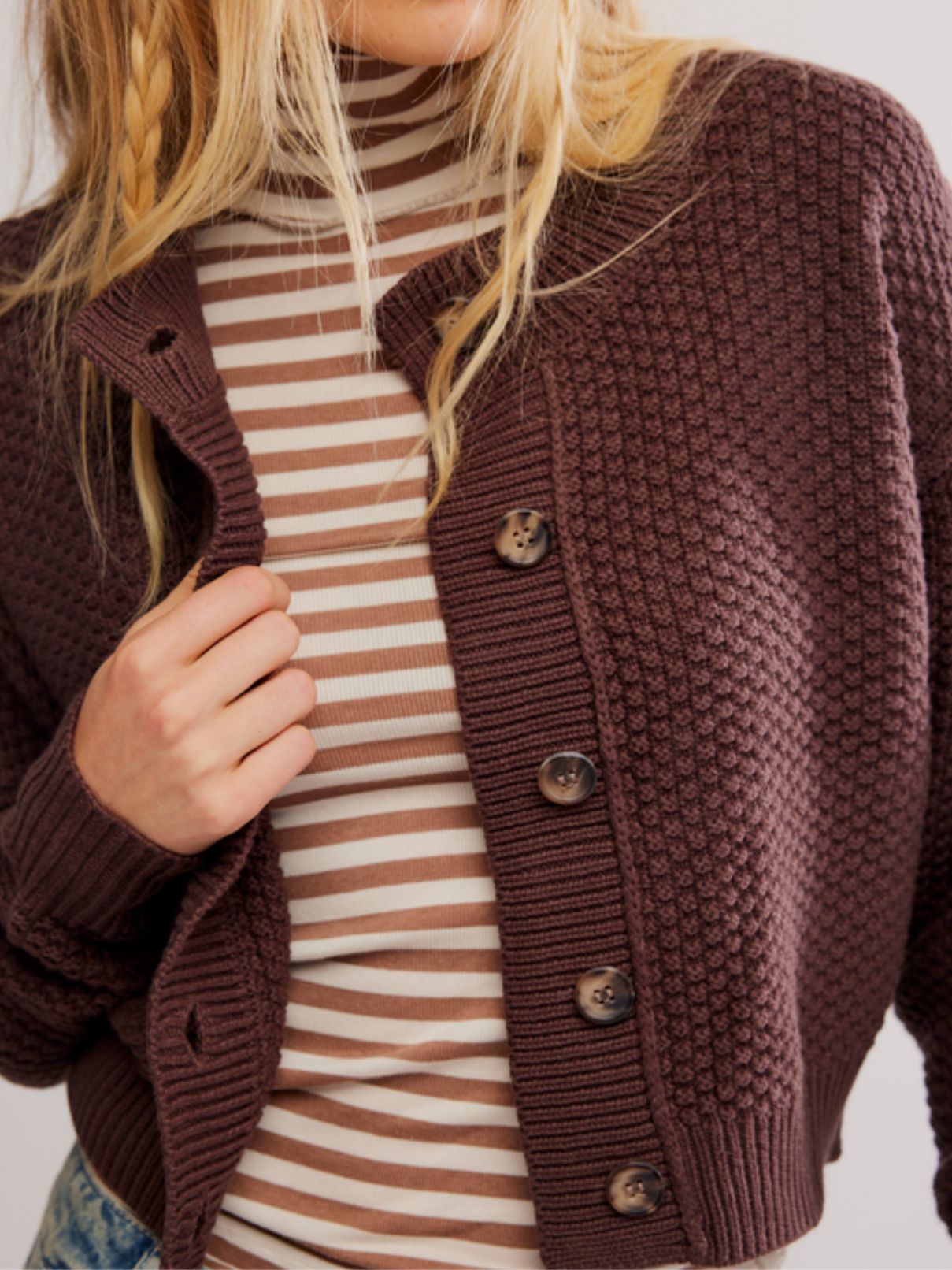 Free People Lila Cardi in Potting Soil