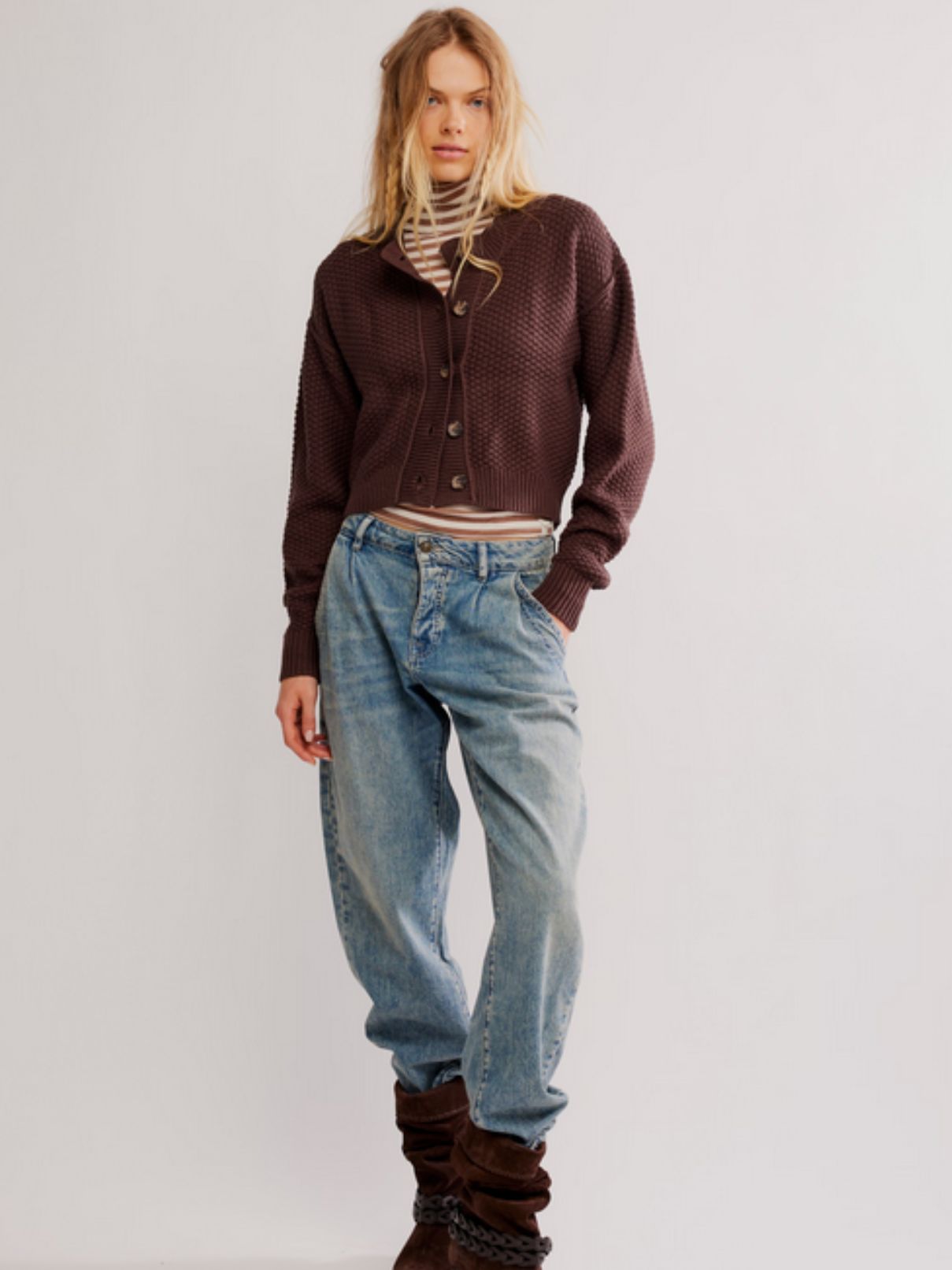 Free People Lila Cardi in Potting Soil