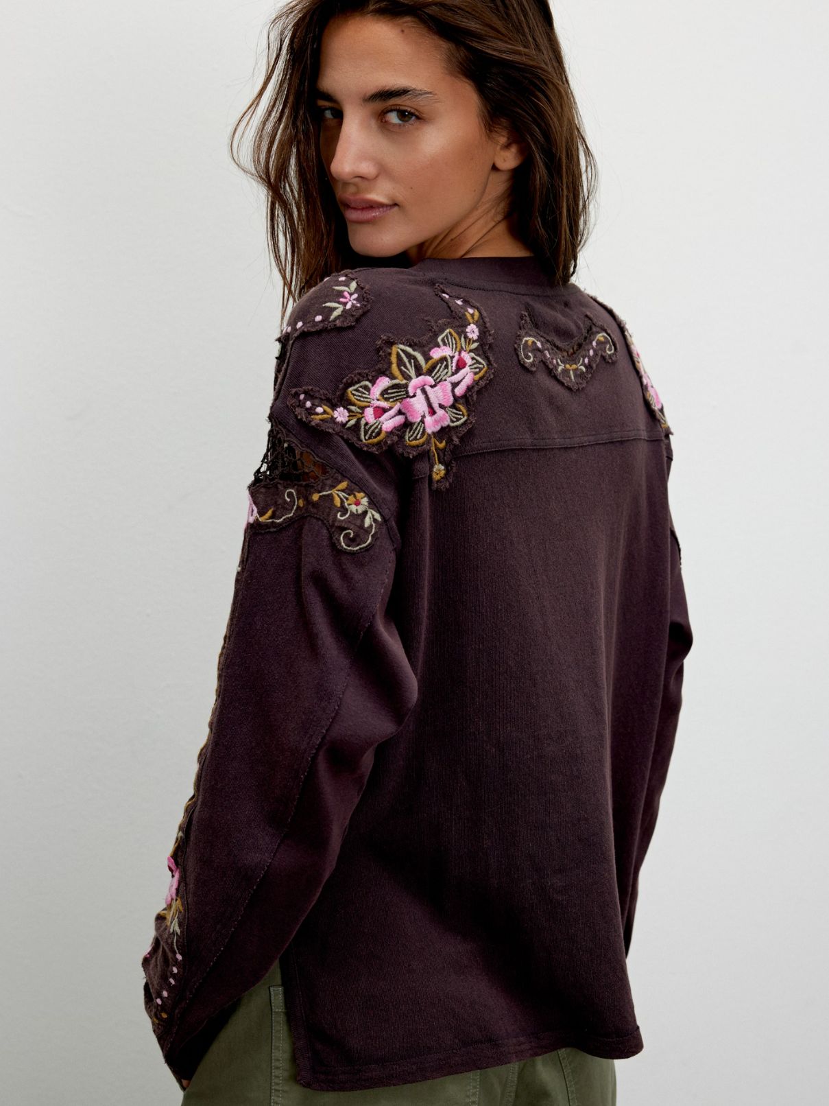 Free People Lilith Tee in Chocolate