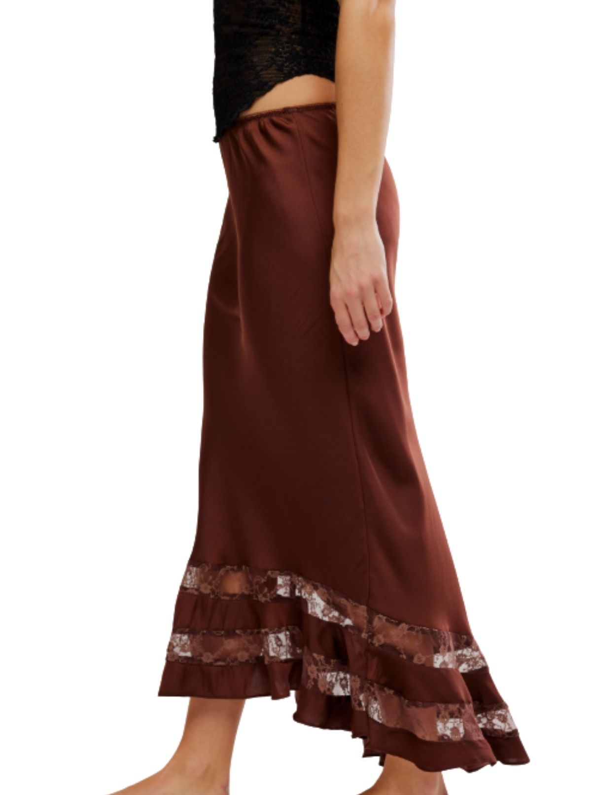 Free People Long Lost Lover Half Slip – Spiced Chocolate