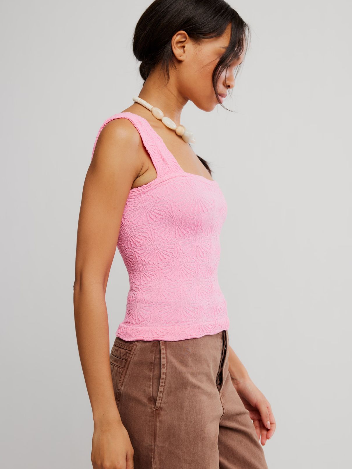 Free People Love Letter Cami in Pink Flame