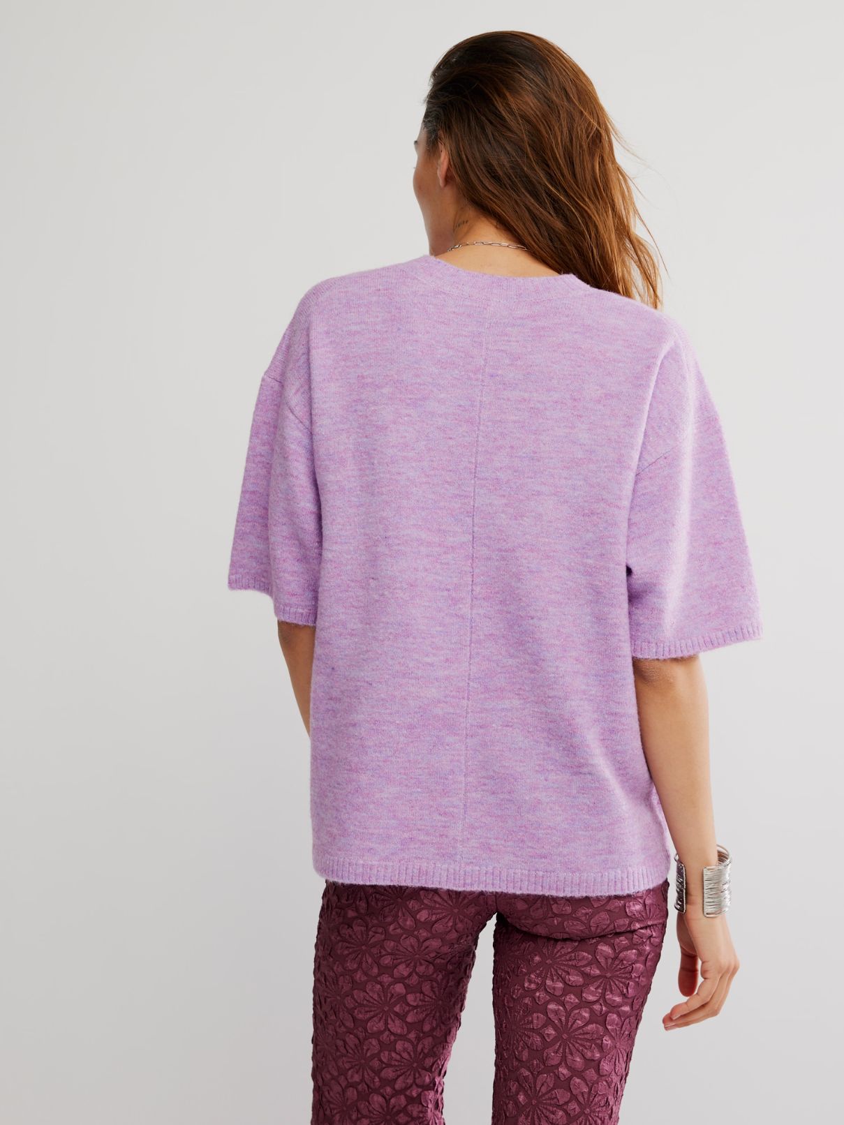 Free People Margot Sweater Tee in Lilac Spell Melange