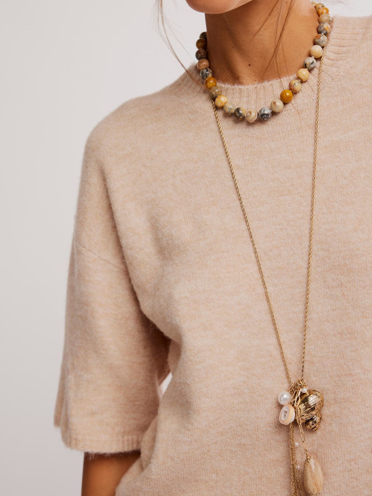 Free People Margot Sweater Tee in Pearl Melange
