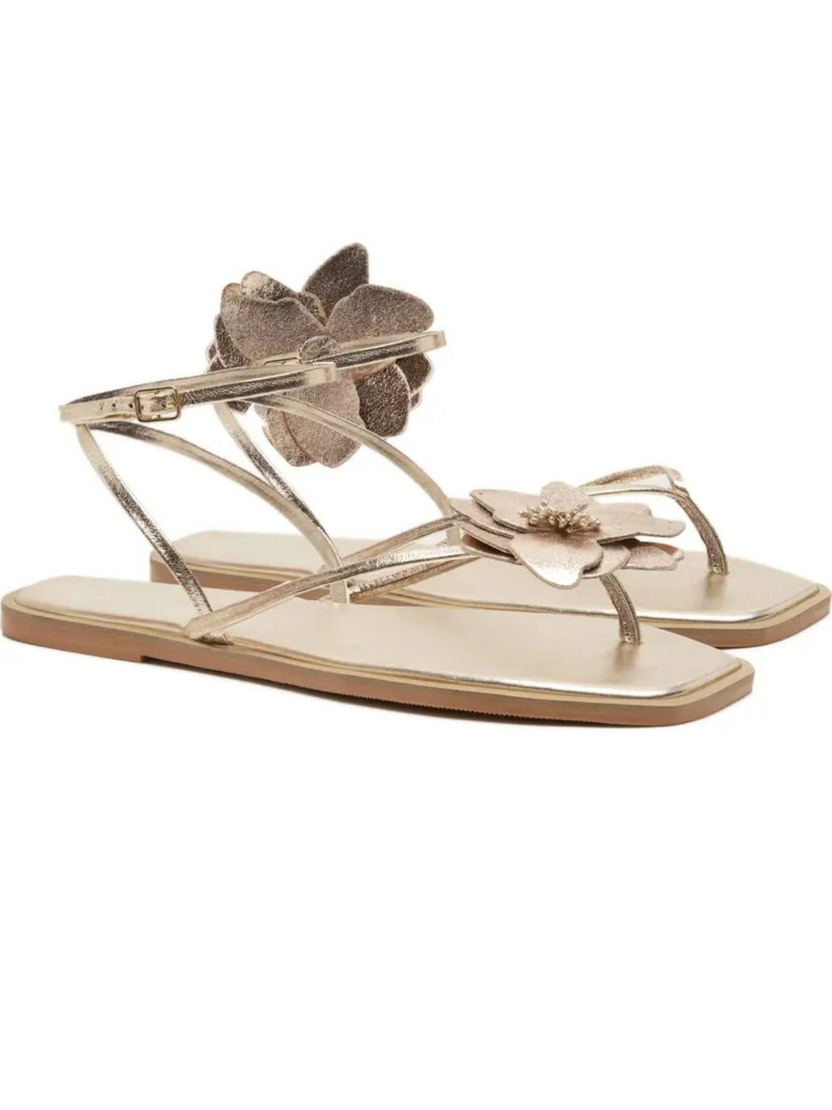 Free People Mismatch Magnolia Sandals in Gold