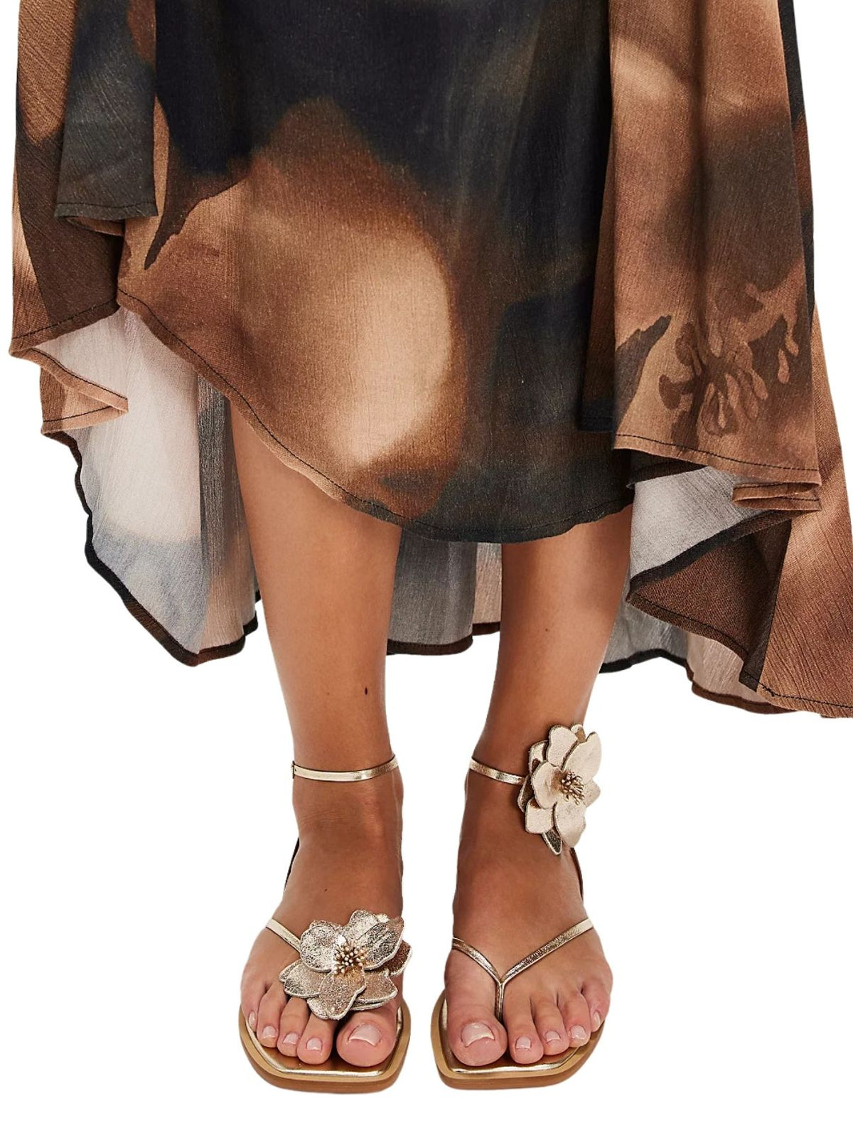 Free People Mismatch Magnolia Sandals in Gold