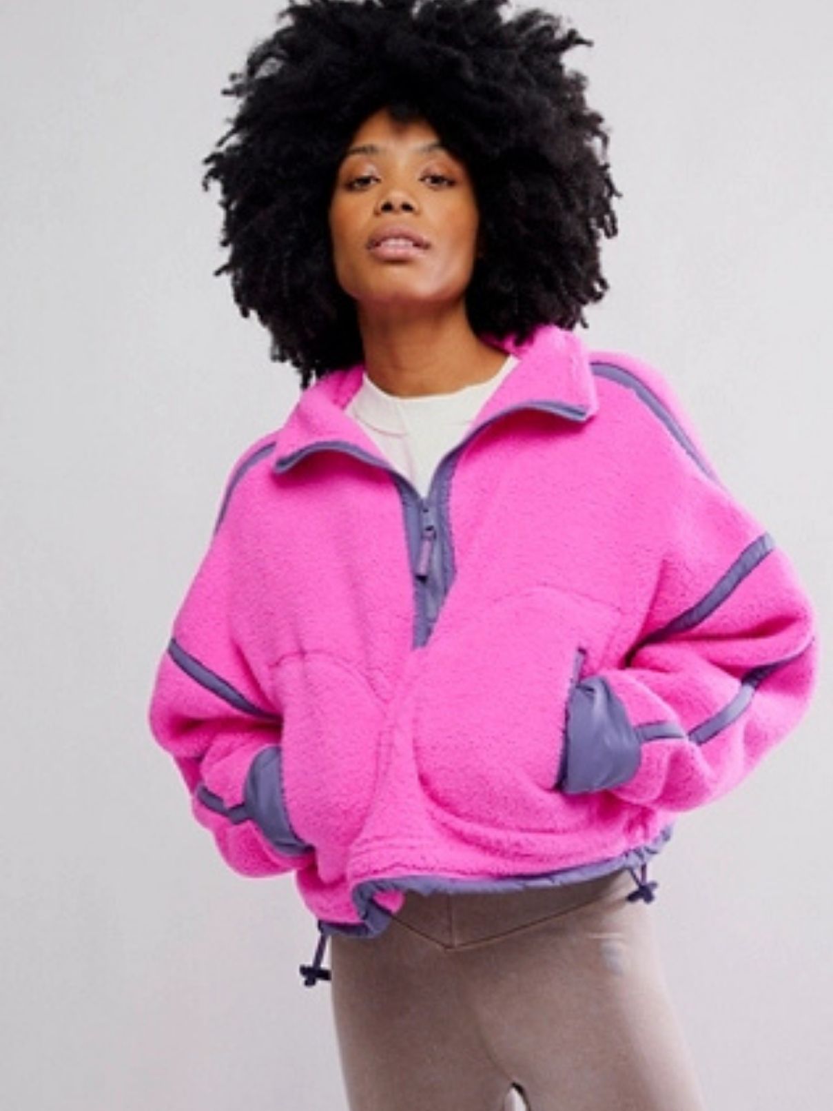 Free People Mountain High Zip in Fuchsia Flirt