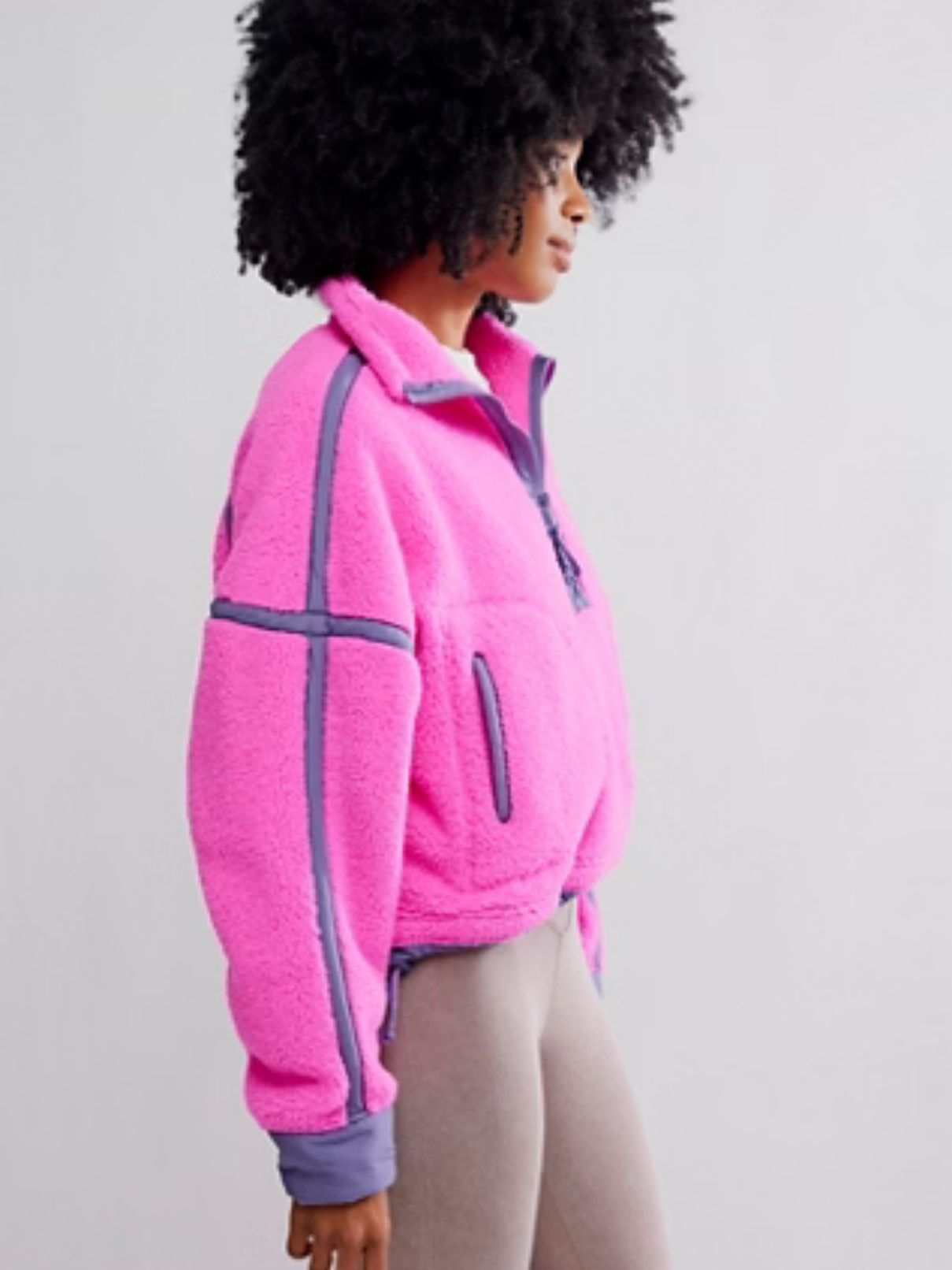 Free People Mountain High Zip in Fuchsia Flirt