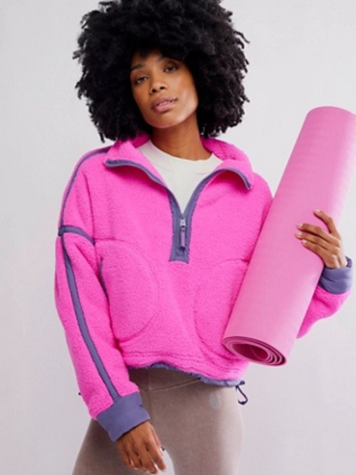 Free People Mountain High Zip in Fuchsia Flirt