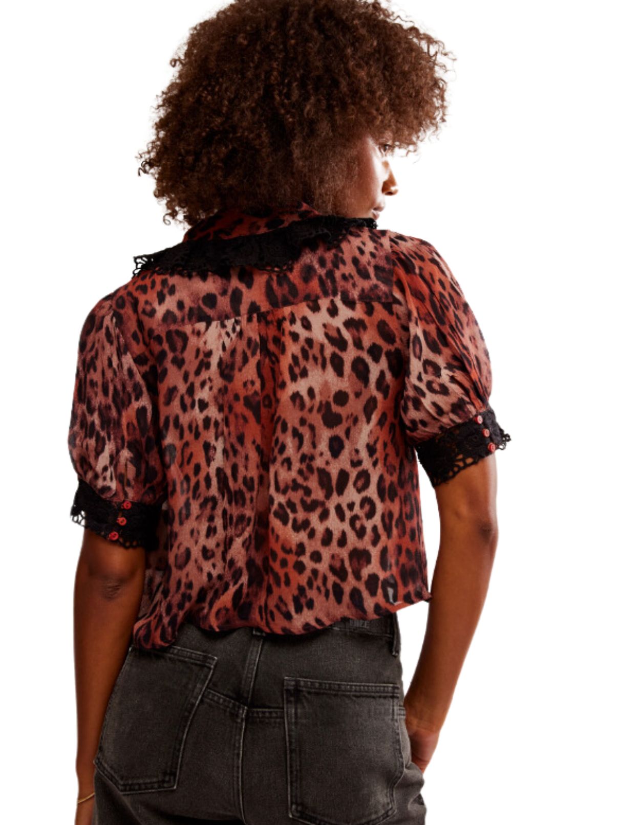 Free People My Love Blouse in Leopard