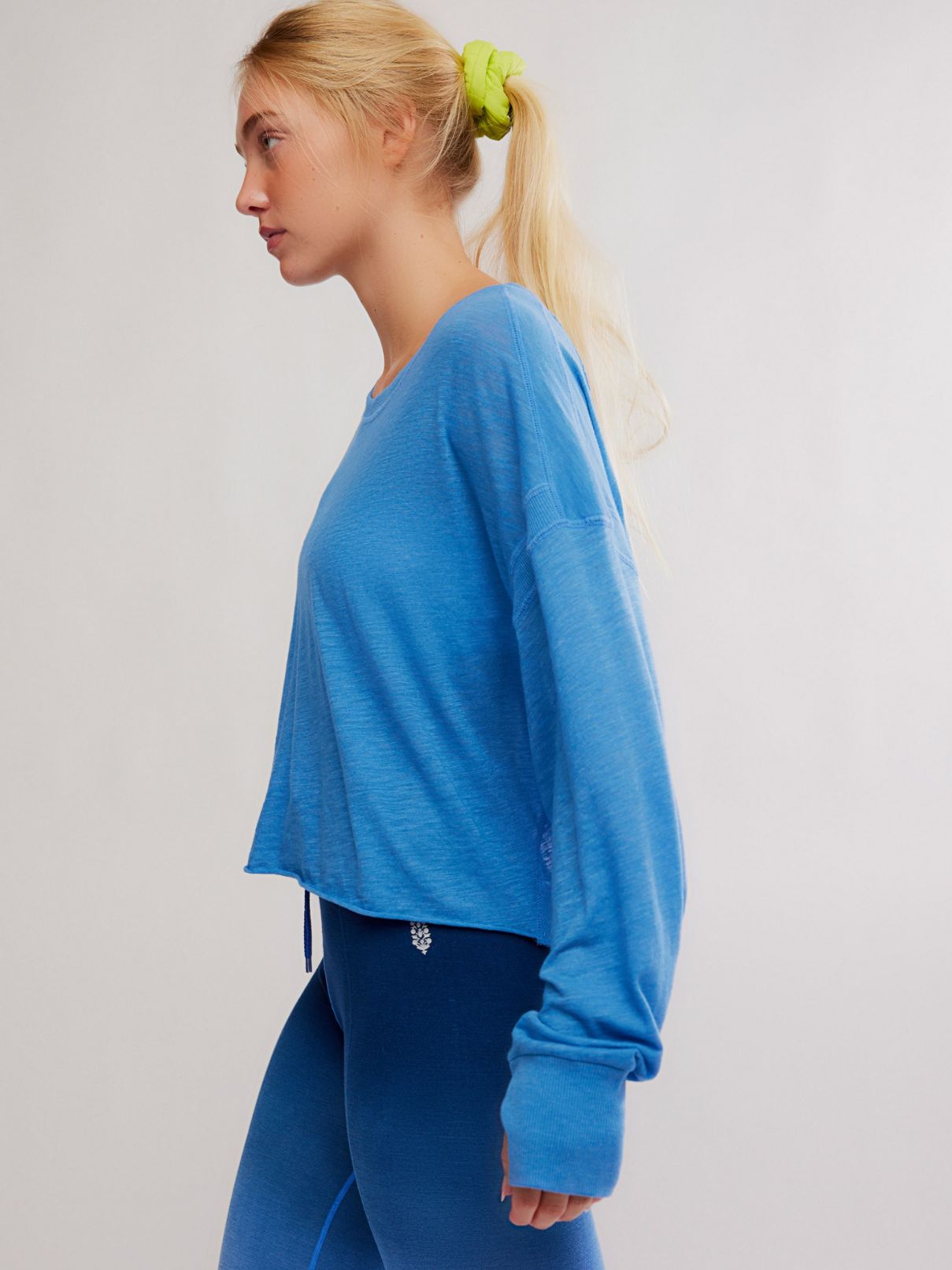 Free People My Time Layer Tee in Light Cobalt