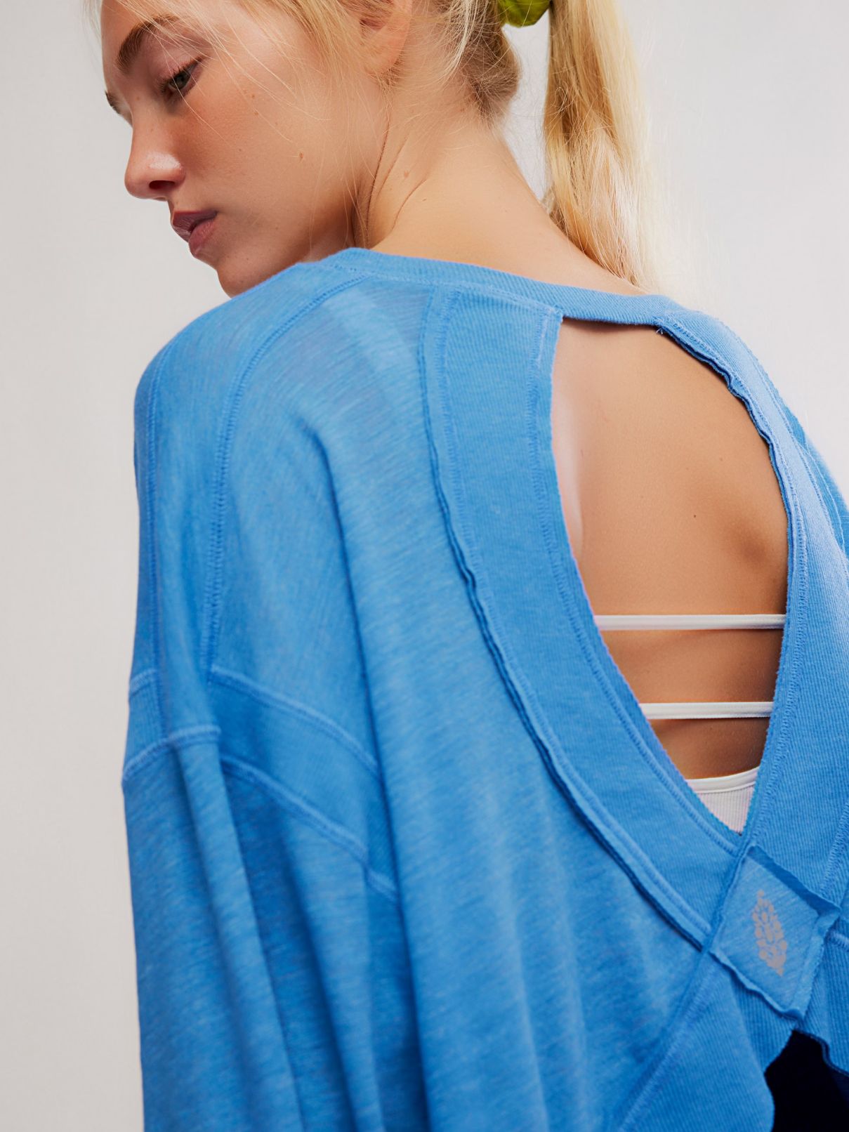 Free People My Time Layer Tee in Light Cobalt