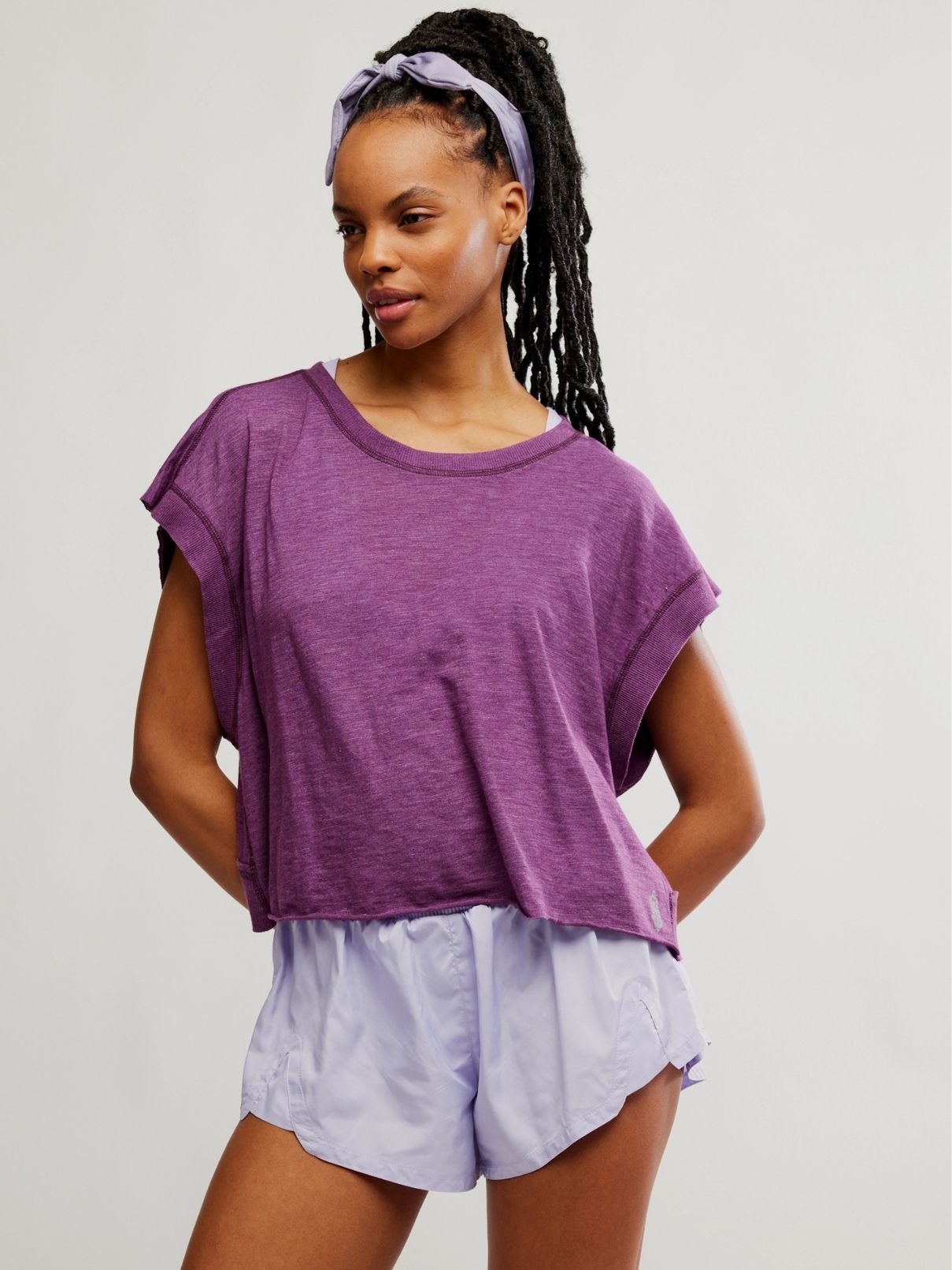 Free People My Time Tee in Black Cherry