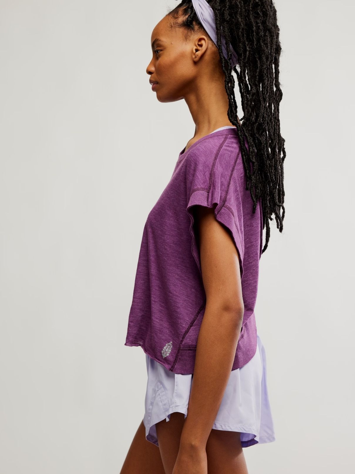 Free People My Time Tee in Black Cherry