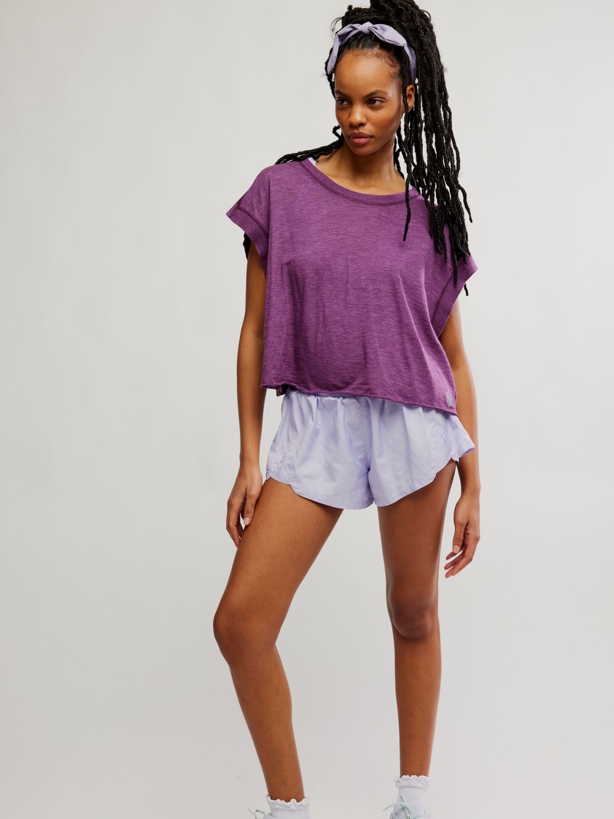 Free People My Time Tee in Black Cherry