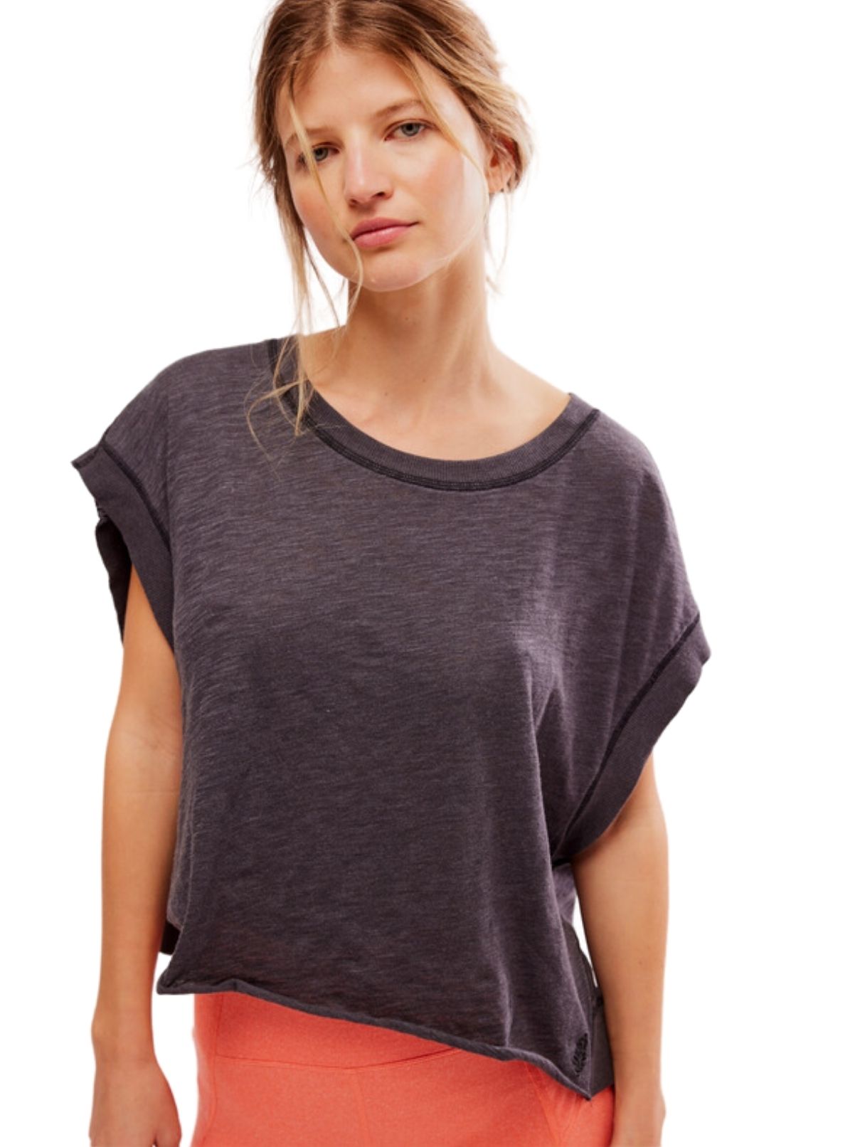 Free People My Time Tee in Black