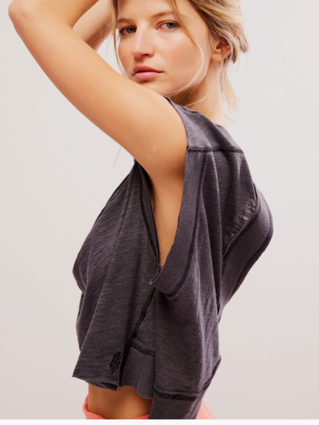 Free People My Time Tee in Black
