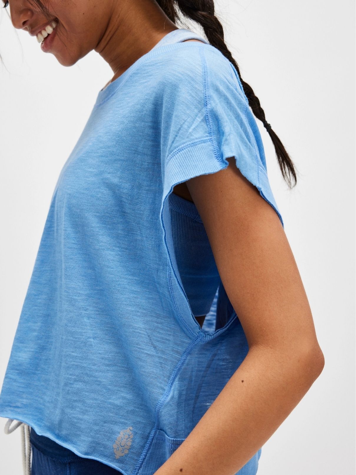 Free People My Time Tee in Denim Blue