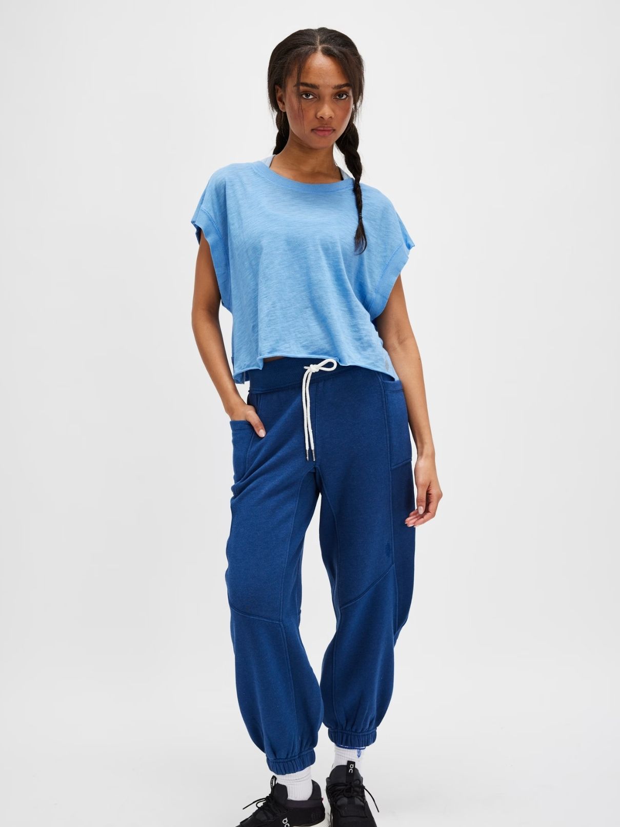 Free People My Time Tee in Denim Blue