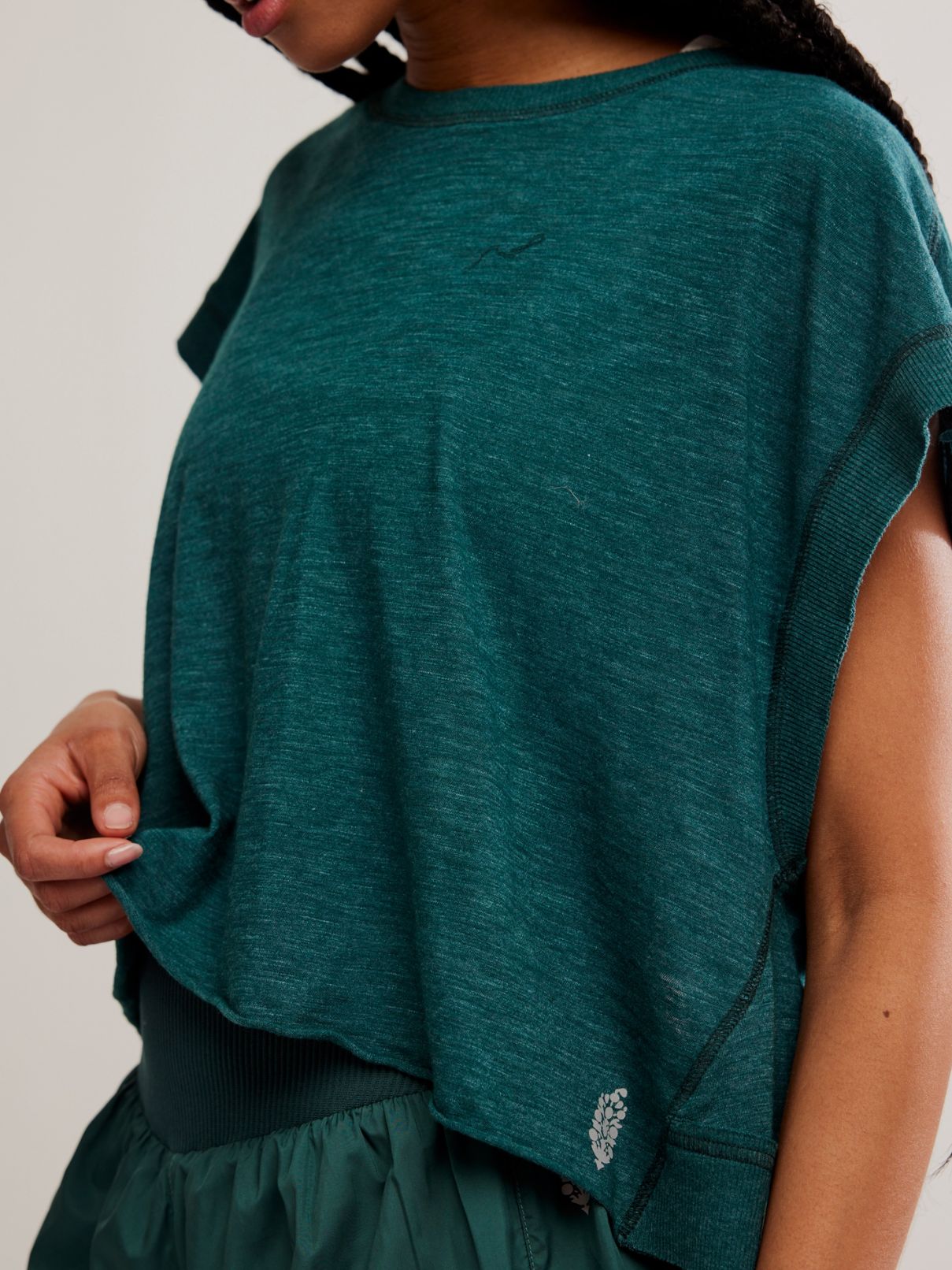 Free People My Time Tee in Evergreen