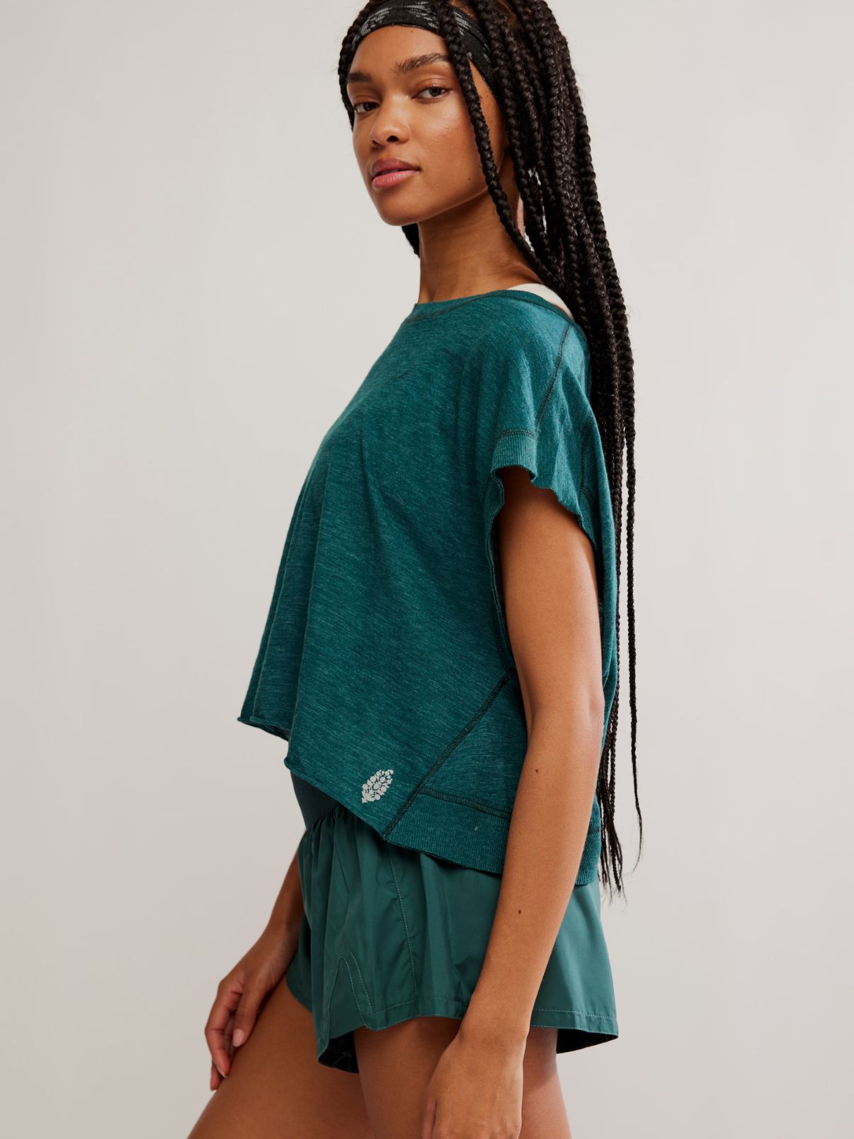 Free People My Time Tee in Evergreen