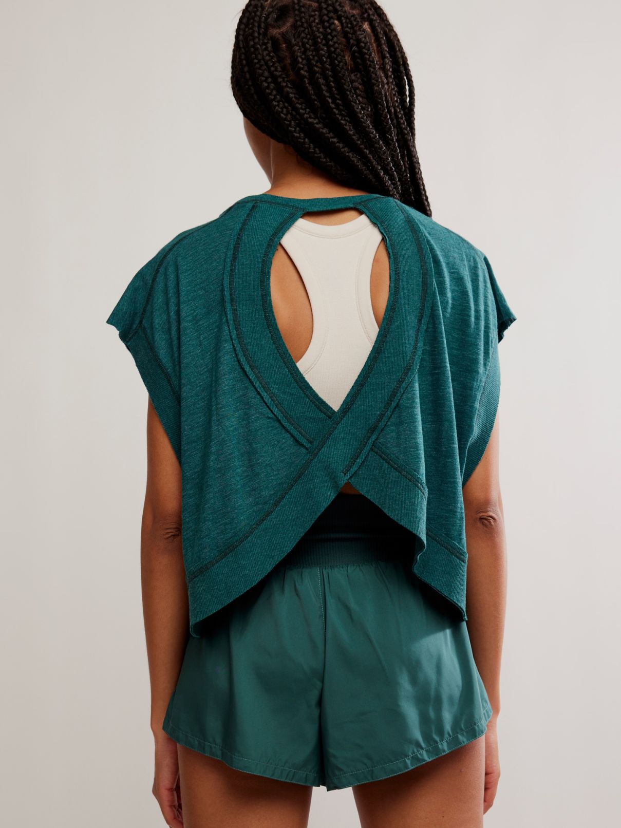 Free People My Time Tee in Evergreen